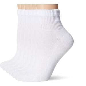 Hanes Ultimate Women's 6-Pack Comfort Toe Seamed‎ Ankle Socks NWT